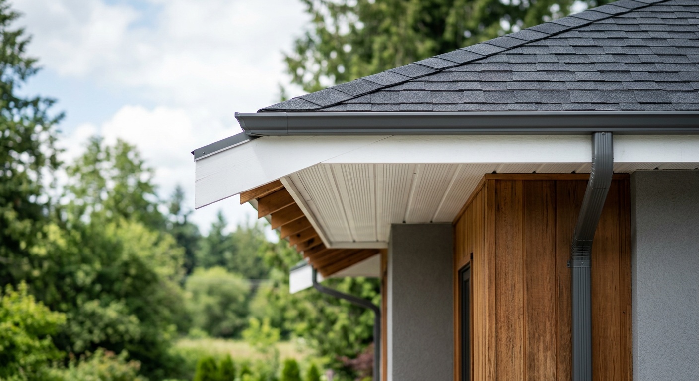 Roof overhang sun shading