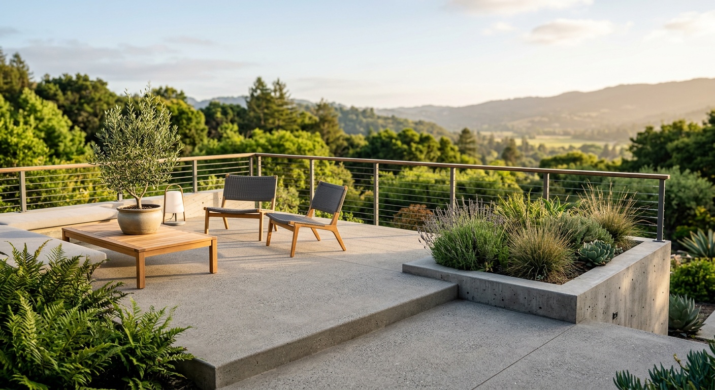 Raised Concrete Patio Ideas for Custom Home Outdoor Spaces